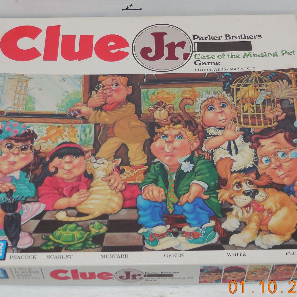 1989 Parker Brothers Clue Jr CASE OF THE MISSING PET 100% Complete Rare HTF